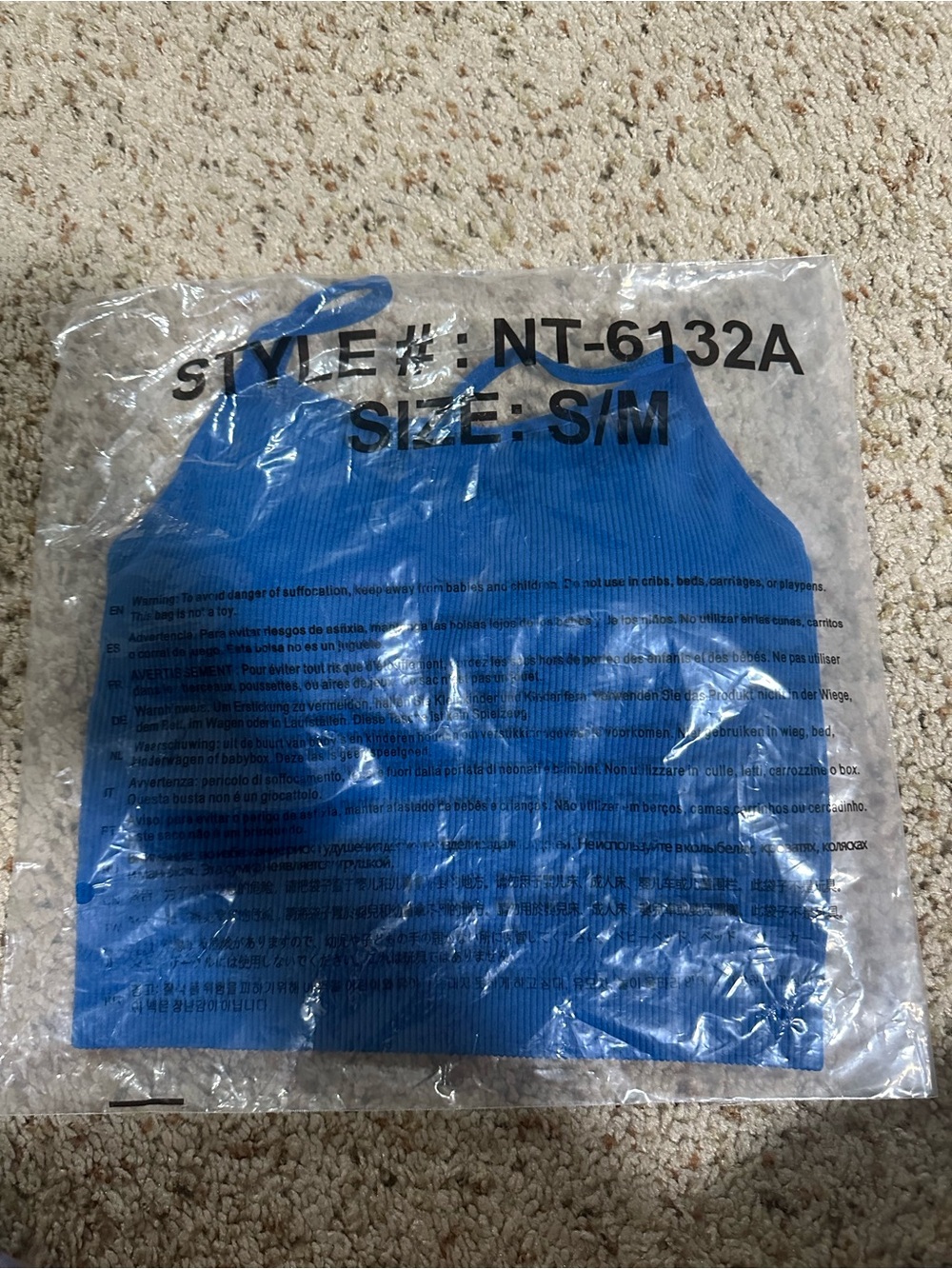 Zenana Blue Ribbed Brami